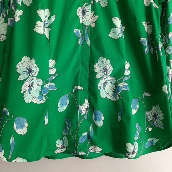 BRAX Feel Good Large Floral Button Down Shirt Green Sz XL | Eur 46 - Picture 4 of 11